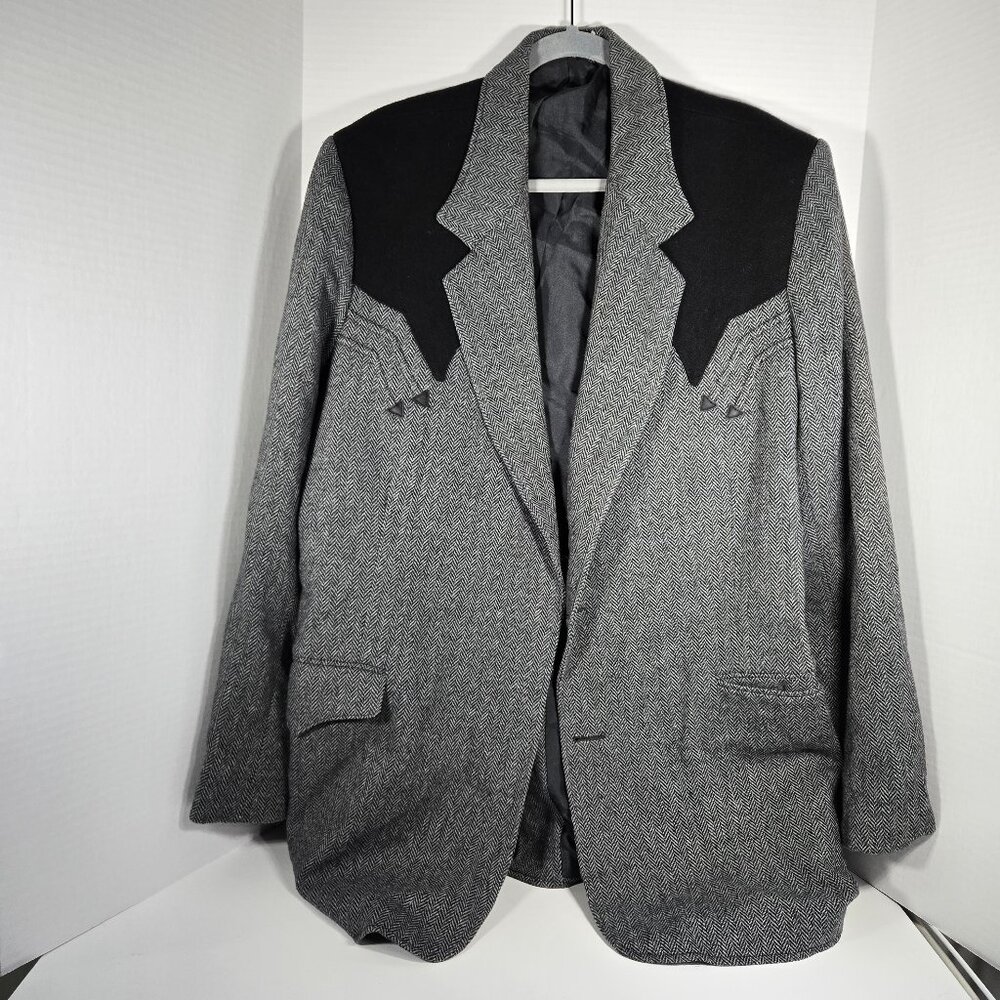 Vintage Pioneer Wear Mens Western Cowboy Blazer Jacket Sport Coat